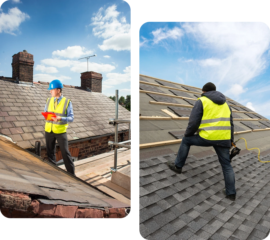 Roof inspection and maintenance in progress