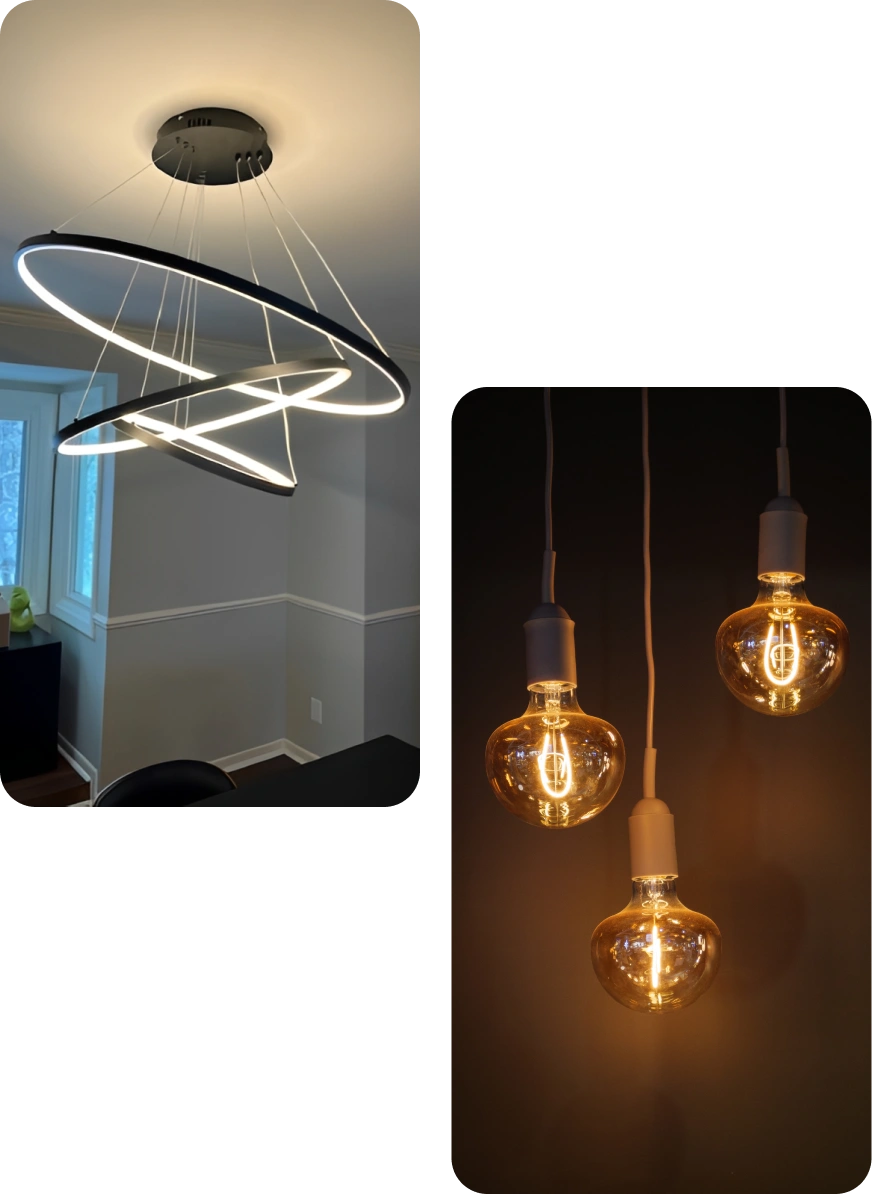 Contemporary lighting fixtures display