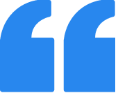 Double blue quotes icon
