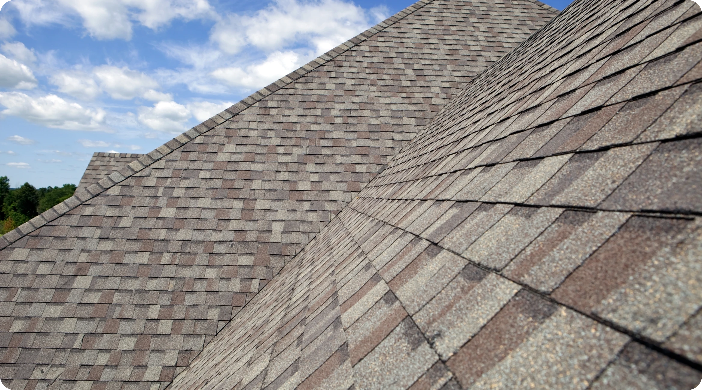 Close-up of gray shingle roof